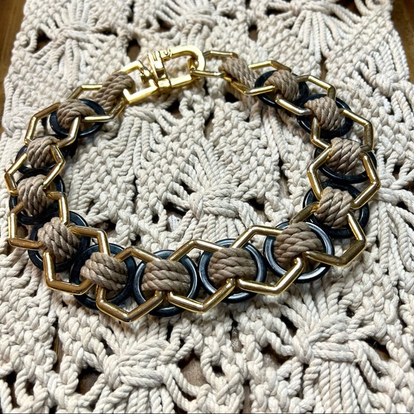 Tory Burch | Gold hexagon and rope necklace #343 • HOST PICK - Picture 4 of 7